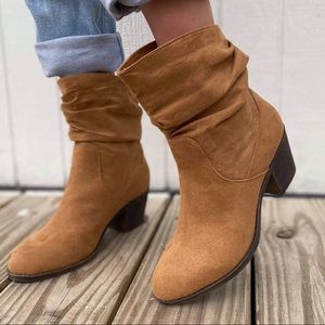Ruched ankle boots